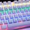 Metoo ruso + inglés Backlit Gaming Teclado mecánico genuino Anti-fantasma luminoso 87 LED azul interruptor teclado con cable ► Foto 2/6