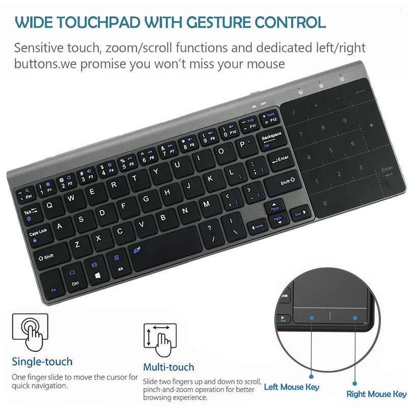 

2.4G Computer TV Keyboard Tablet Wireless Windows Ultra Thin Universal USB Keyboard Wireless Keyboard Laptop With Touch Keypad