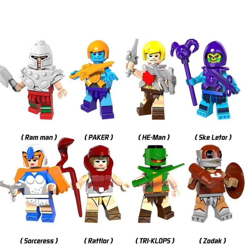 

8pcs PAKER/HE Man/Ske Letor Mini Figures Building Blocks Compatible With LegoINGlys Toys Action Figures Zodak Office Decoration