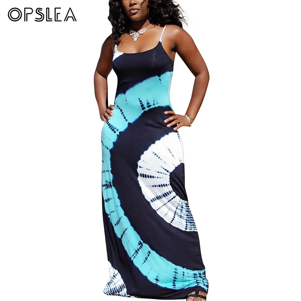 Opslea Дашики африканская леди большой размер Слинг Макси платье Летнее сексуальное облегающее длинное платье Африканские Женщины без рукавов с открытой спиной Одежда
