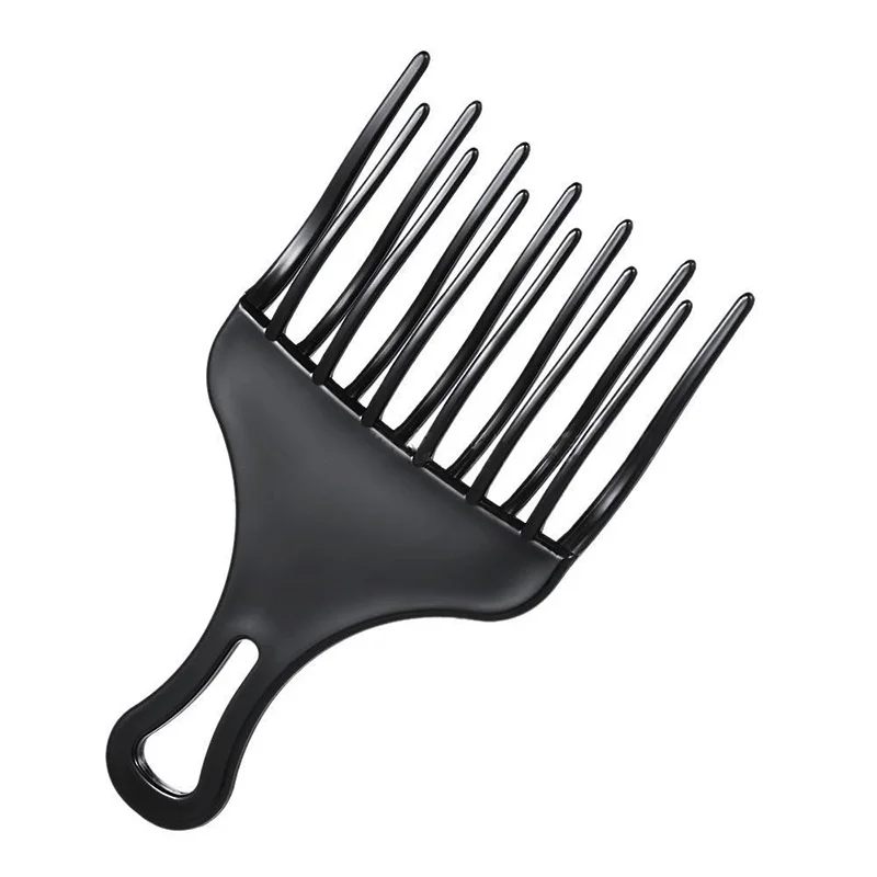Mayitr 2 Sizes Durable Black Wide Teeth Fork Comb Curly Hair Brush Anti Static Afro Hairstyle Large Wide Tooth Hair Comb