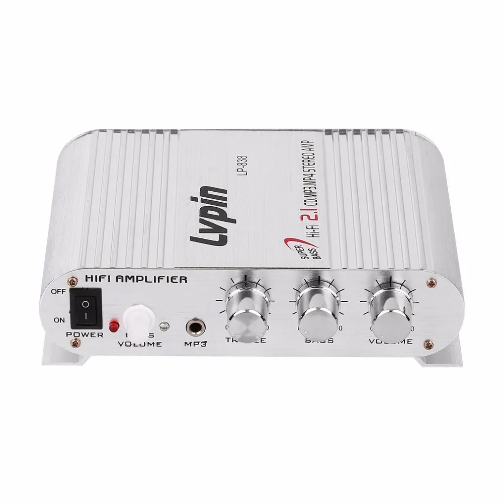 Lvpin LP-838 Car Channel Amplifier Stereo Subwoofer Audio Stereo Bass Speaker Booster Player for Car Motorbike Home