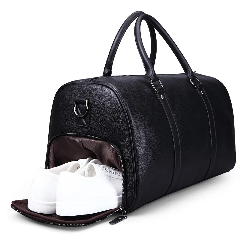 Prettyzys модная очень большая спортивная сумка для выходных, большая деловая мужская дорожная сумка из натуральной кожи, популярный дизайн, спортивная сумка
