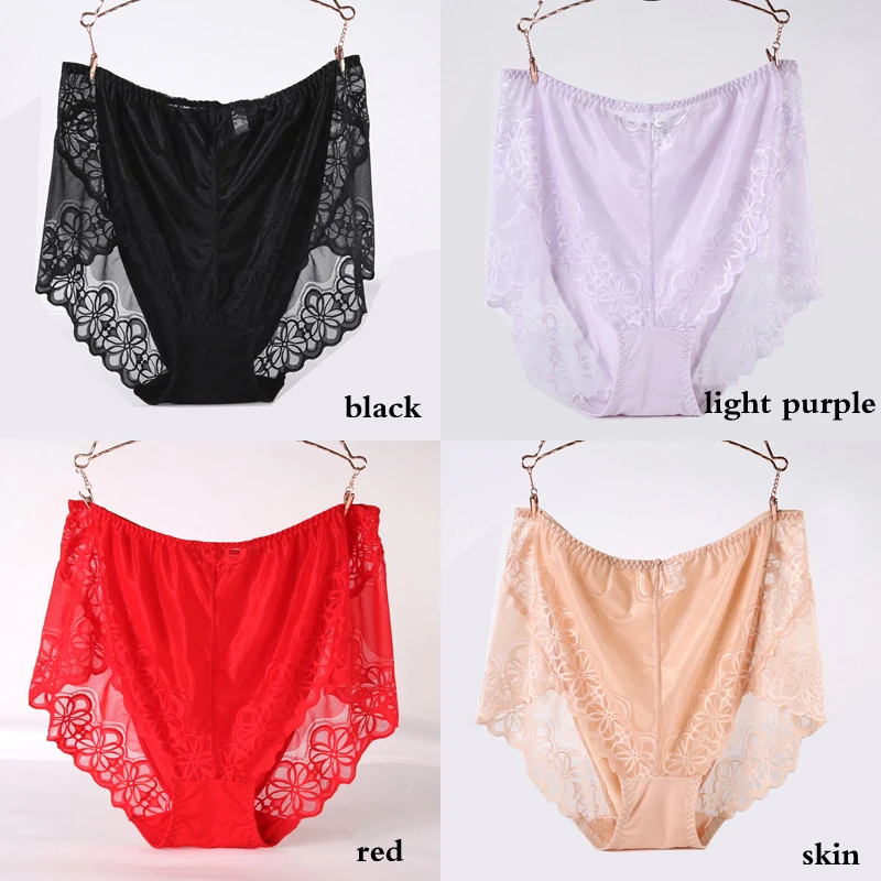 Sexy Lace Transparent Panties Women Plus Size Seamless Panties Underwear Women Cotton High Waist Lace Panties Brief             121 (1)