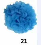 5 шт 15 20 25 см пом ткани конфетти декорации с днем рождения ребенка душ конфеты бар бумажное украшение для свадьбы Помпон Мяч, Q - Цвет: Sky blue