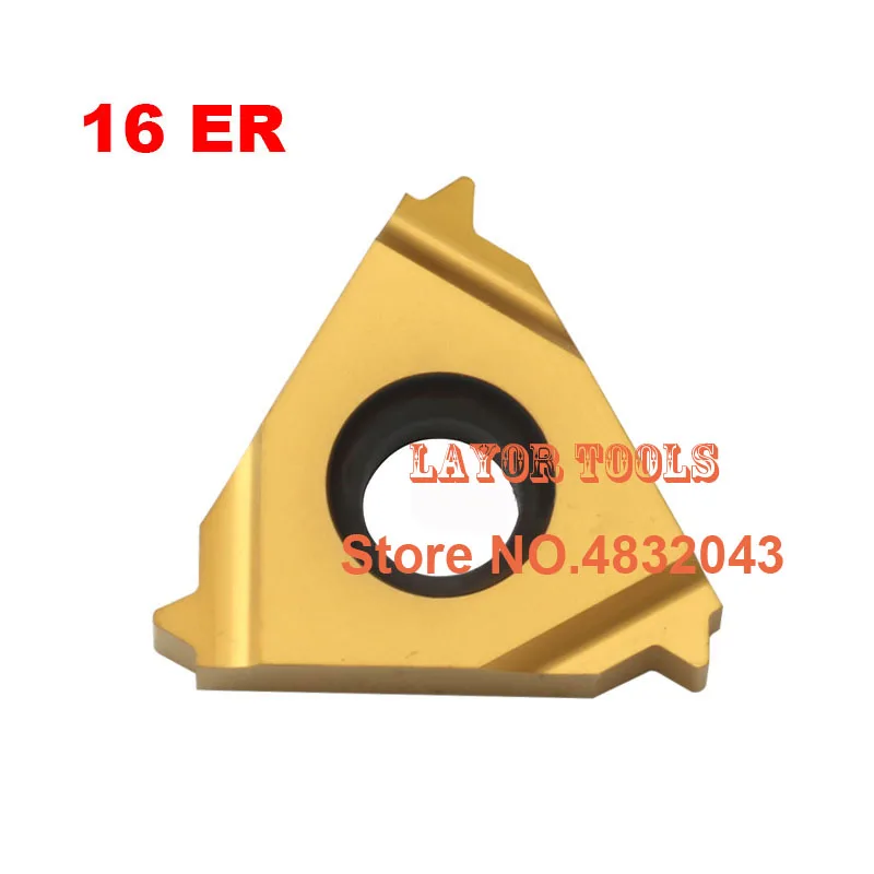 

10PCS 16ER 16IR 8/11/14/16/18/19 W, tungsten carbide turning threading insert Whitworth - 55 degree yellow coationg