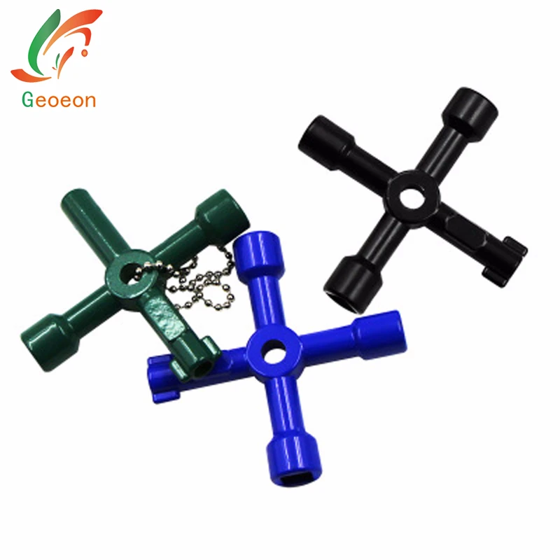 

4 in 1 Key Cross Switch Wrench Key Wrench for Train Electric Control Elevator Cabinet Valve Train Electrical Cupboard Box D47