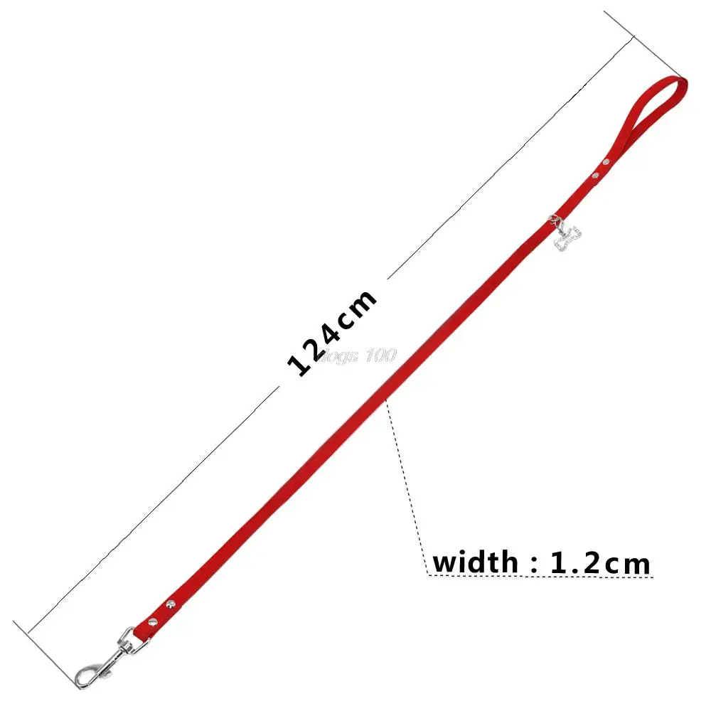 Поводок для собак из мягкой замши и кожи, поводок для щенков, кошек, поводок для прогулок со стразами, подвеска в виде кости для чихуахау, йоркширский, розовый, синий, черный