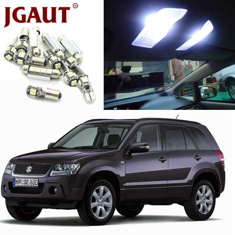 

JGAUT White Car Lamp LED Light Bulbs Interior Package Kit For 2006-2013 Suzuki Grand Vitara Map Dome Door License Plate Light