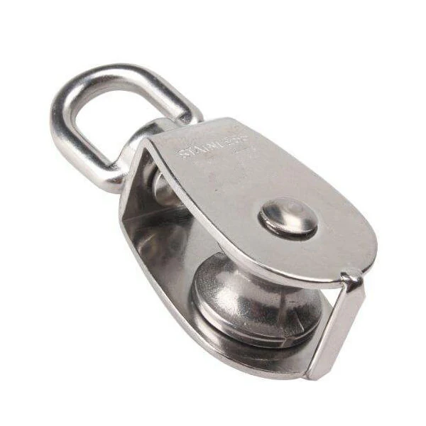  10Pcs 304 stainless steel M15 Pulley Steel Wire Pulley Swivel Hook Single Wheel Swivel Lifting Rope