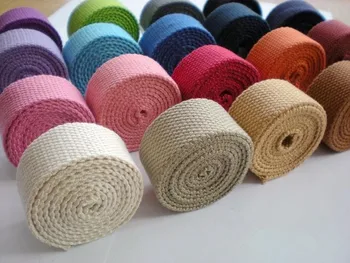 

2.5cm Canvas Cotton Webbing 1.5mm Thick Strap Bag Clothes Ribbon Backpack Belt Safety Band DIY Pet Rope Sew Tapes DIY Accessorie
