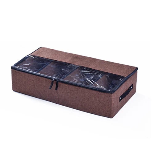 Коробка для хранения обуви Ящики Шкаф на молнии Органайзер Ящики обувь коробки сумка товары для дома домашняя Организация аксессуары Элементы - Цвет: Brown B