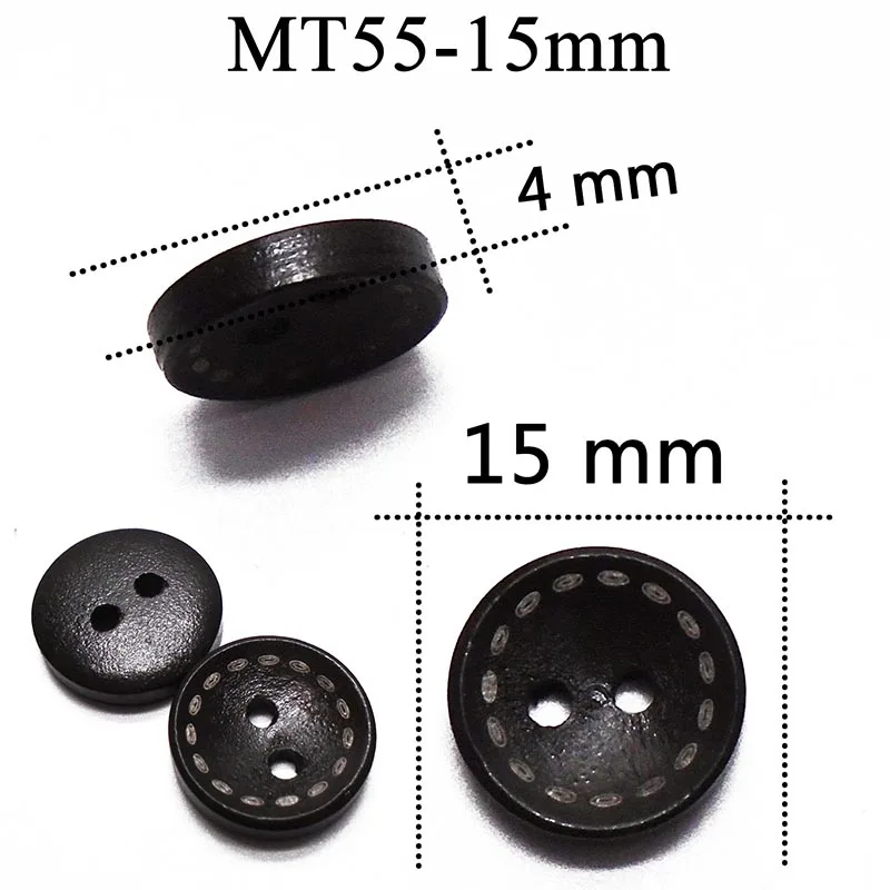ZIEENE, 10 шт., 50 шт., 100 шт., из натурального дерева, матовые, с лазерным напылением, деревянные пуговицы, джинсовые, цветные, для шитья, сделай сам, скрапбукинг, для джинсов, ручная работа - Цвет: MT55-15mm