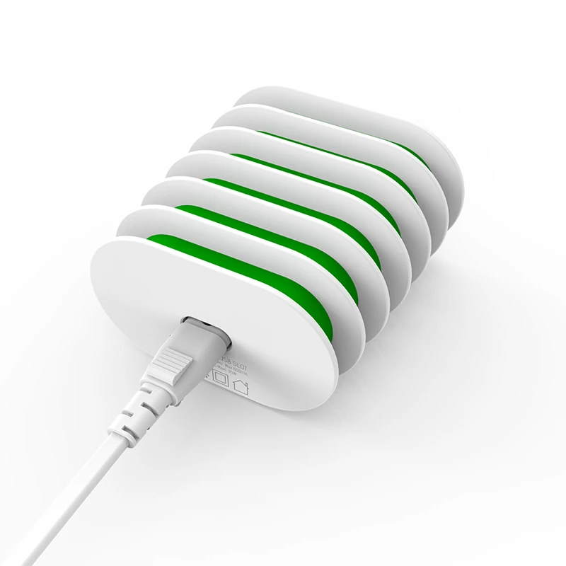 LDNIO Humanized Groove стиль шесть USB порты и разъёмы белый зеленый цвет дома переходник для