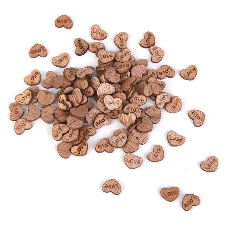 

100pcs Wooden Hearts Embellishments Mini Wooden Hearts Embellishments For Craft Cute Gifts Home Decorations Free Shipping