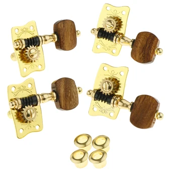 

Tooyful 1 Set 2R2L Acacia Knob Ukulele Hawaii Guitar String Tuning Pegs Keys DIY Musical Instrument Accessory