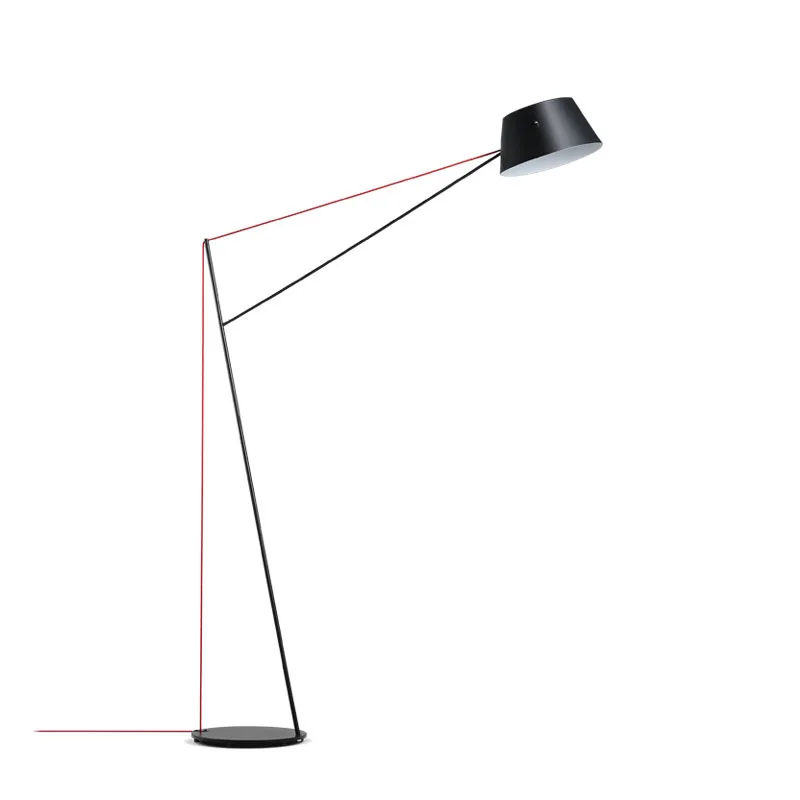 

Modern simple black long arm round LED floor lamp for sitting room bedroom standing lamp free shipping 11