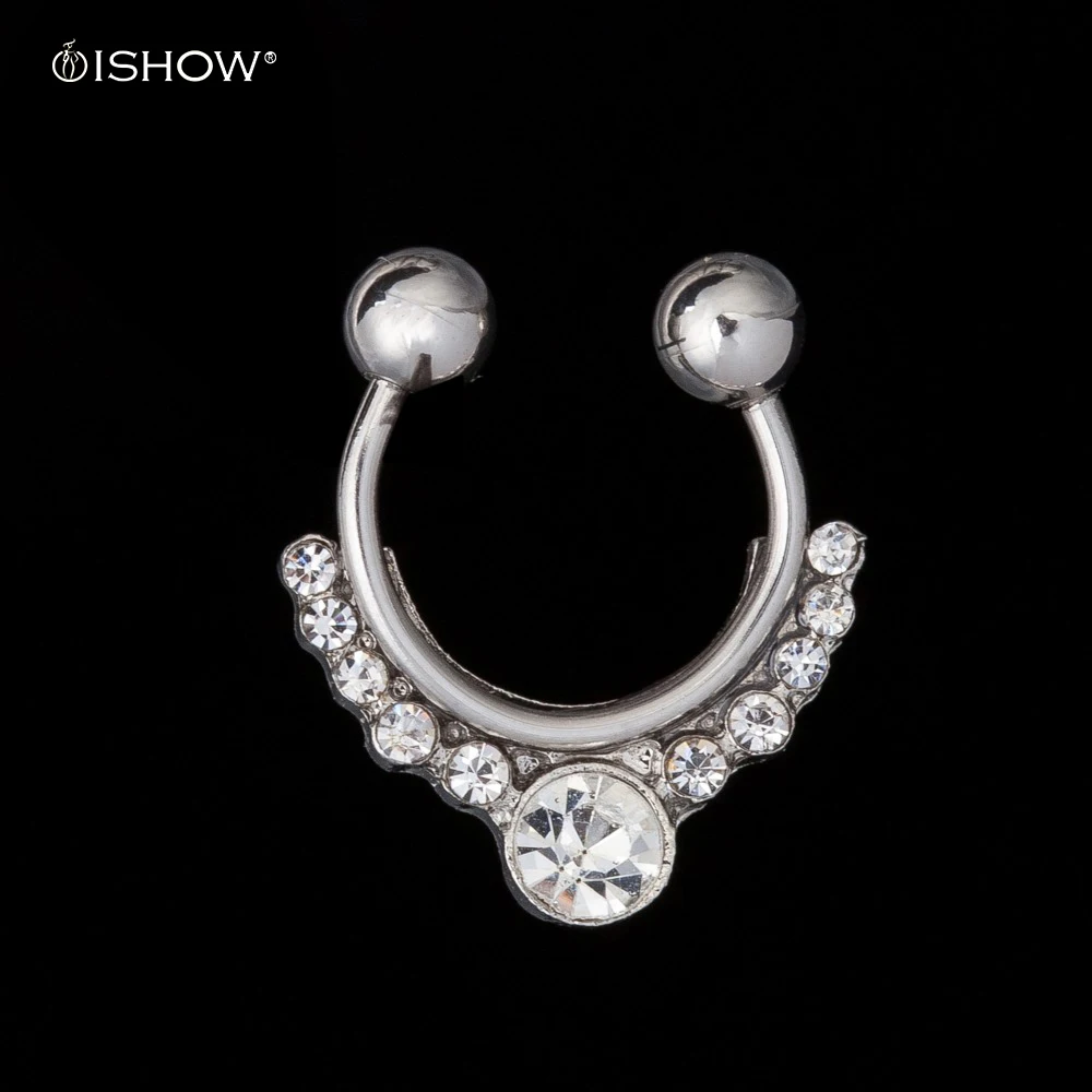 Surgical Steel Titanium Gold Silver Plated Crystal Fake