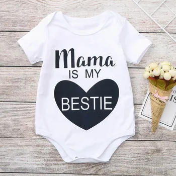 

Toddler Infant Baby Girls Boys Letter Print Tops Romper Sunsuit Clothes