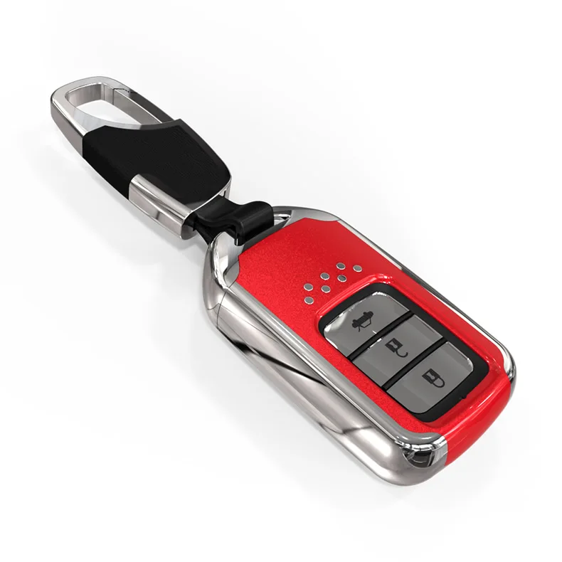 Автомобильный чехол для ключей Honda XRV CRV Accord Crown Civiv Crider Vezel Spirior Fit Jade автомобильный чехол для ключей, держатель, аксессуары для ключей - Название цвета: Red Keychain