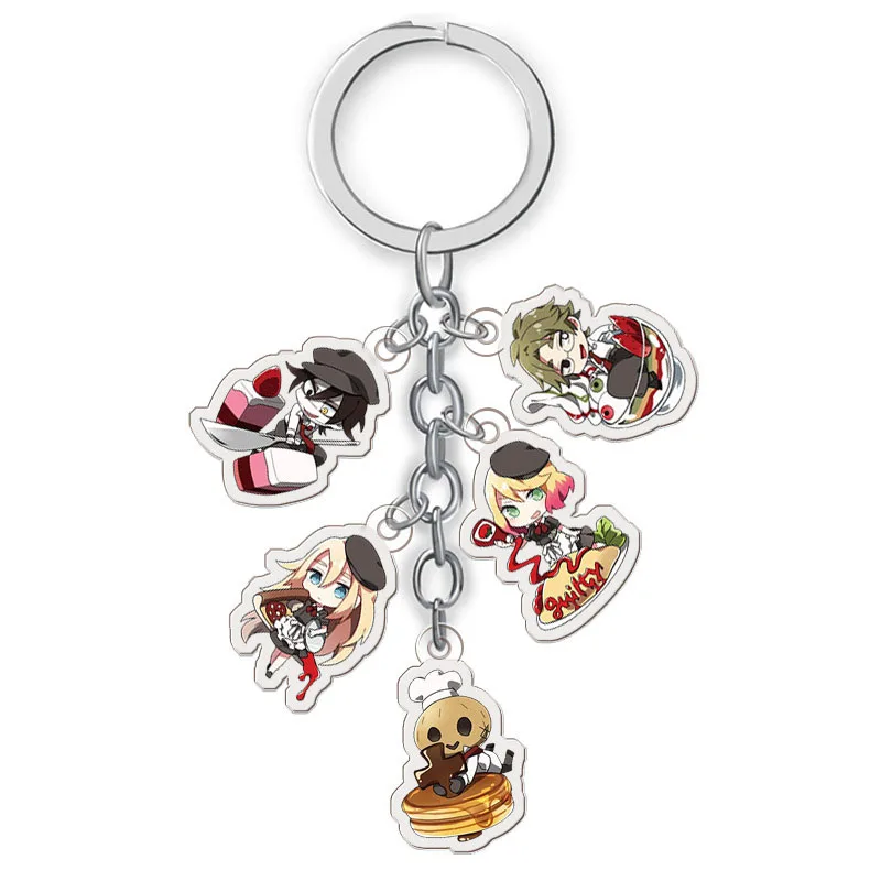 

Anime Angels of Death Keychain Cartoon Figure Satsuriku No Tenshi Foster Isaac Rachel Pendants Key Ring