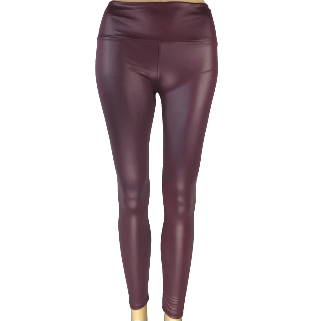 Женские зимние леггинсы из искусственной кожи с высокой талией|faux leather leggings