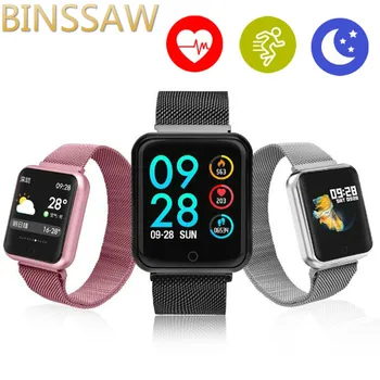 

Smart watch P68 band IP68 supports Dynamic heart rate/blood pressure monitor Portable adsorption metal strap fitness bracelet