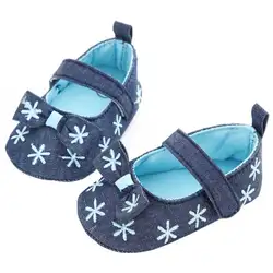 Мягкая подошва для девочек Обувь для младенцев хлопок Обувь для малышей младенцев Обувь Бабочка-узел впервые подошва обувь для детей