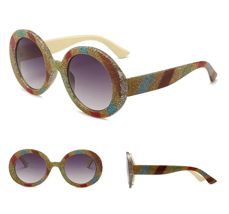 

Luxury Women Sunglasses Fashion Design Gradient Eyewear Good Quality UV400 Shield Glasses Popular Bling Glitter Sunglasses