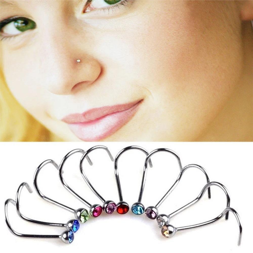 5pcs Random color Punk Style Piercing Nose Lip Jewelry Body Jewelry