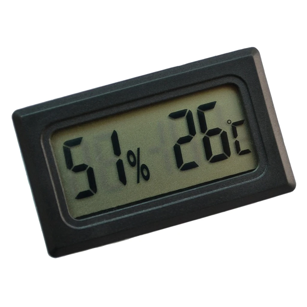 Digital Hygrometer Thermometer, Humidity and Temperature Gauge Indicator, with LCD Backlight, for Indoor Home Reptiles Office