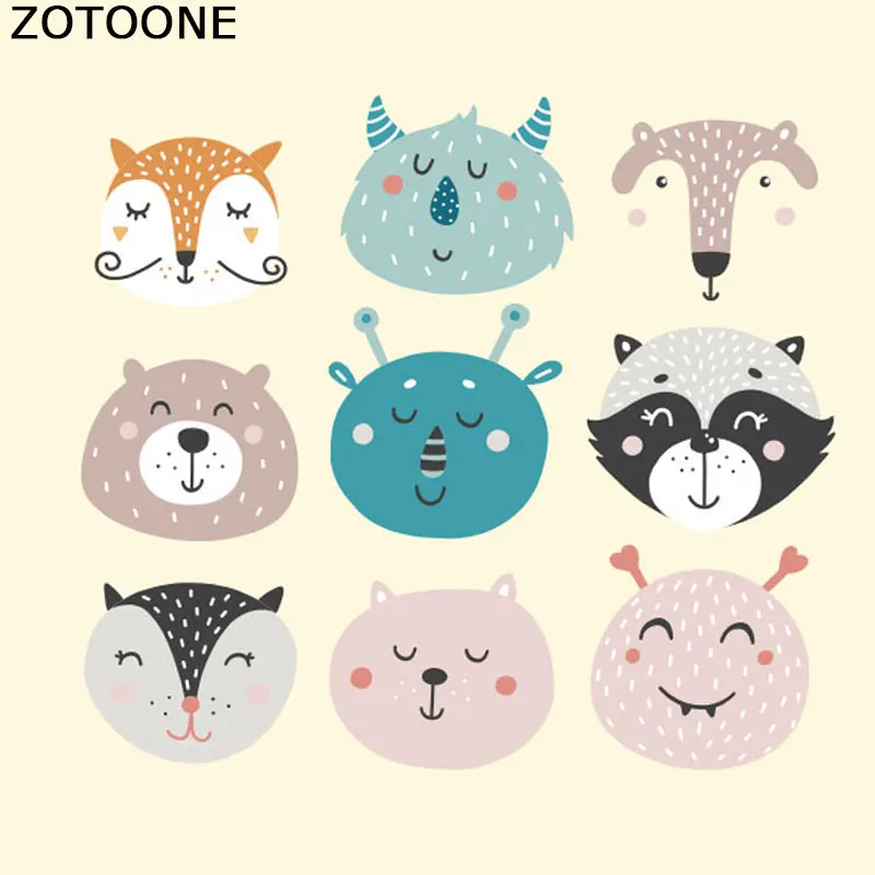 

ZOTOONE Cute Animals Patch Washable Iron On Patches Clothing Stickers Heat Print By Household Irons T-shirt Dresses Decoration F
