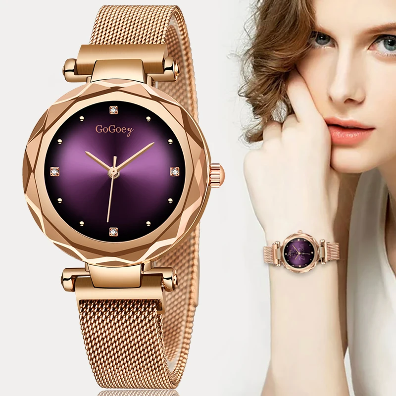 

2019 New Fashion Ladies Quartz Watch Rose Gold Alloy Casing Waterproof Watches Top Luxury Brands Casual Style Women Watches