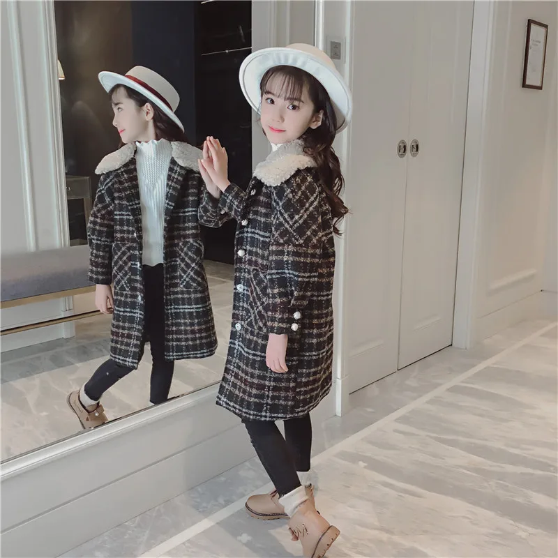 

2018 Kids Girls Jackets Teenage Children Coat Winter Warm New Fashion Jackets Woolen Coat 5 6 7 8 9 10 11 12 Years Kids Clothes