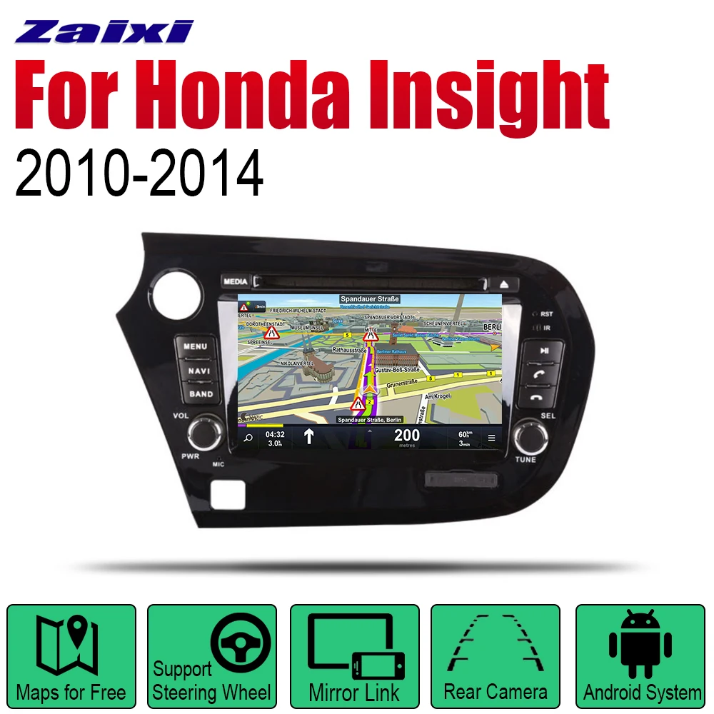 

Android 2 Din Auto Radio DVD For Honda Insight 2010~2014 Car Multimedia Player GPS Navigation System Radio Stereo