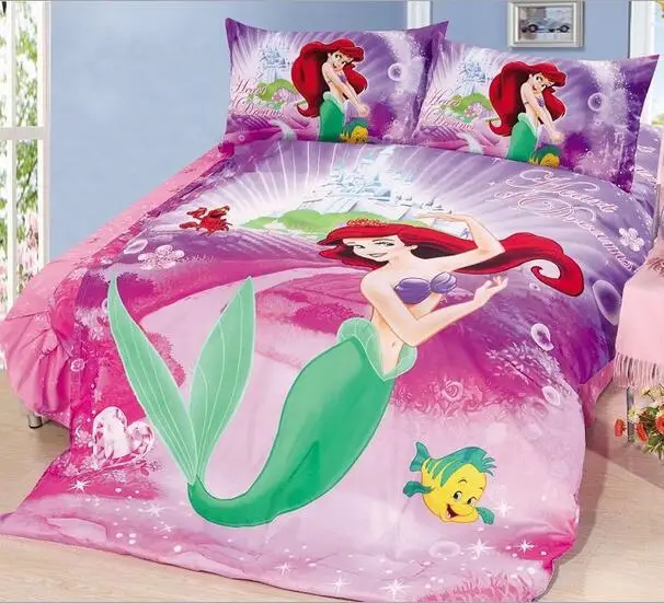 Buy Pink Princess the Little Mermaid Bedding Sets Twin Size Cotton Bed Sheets