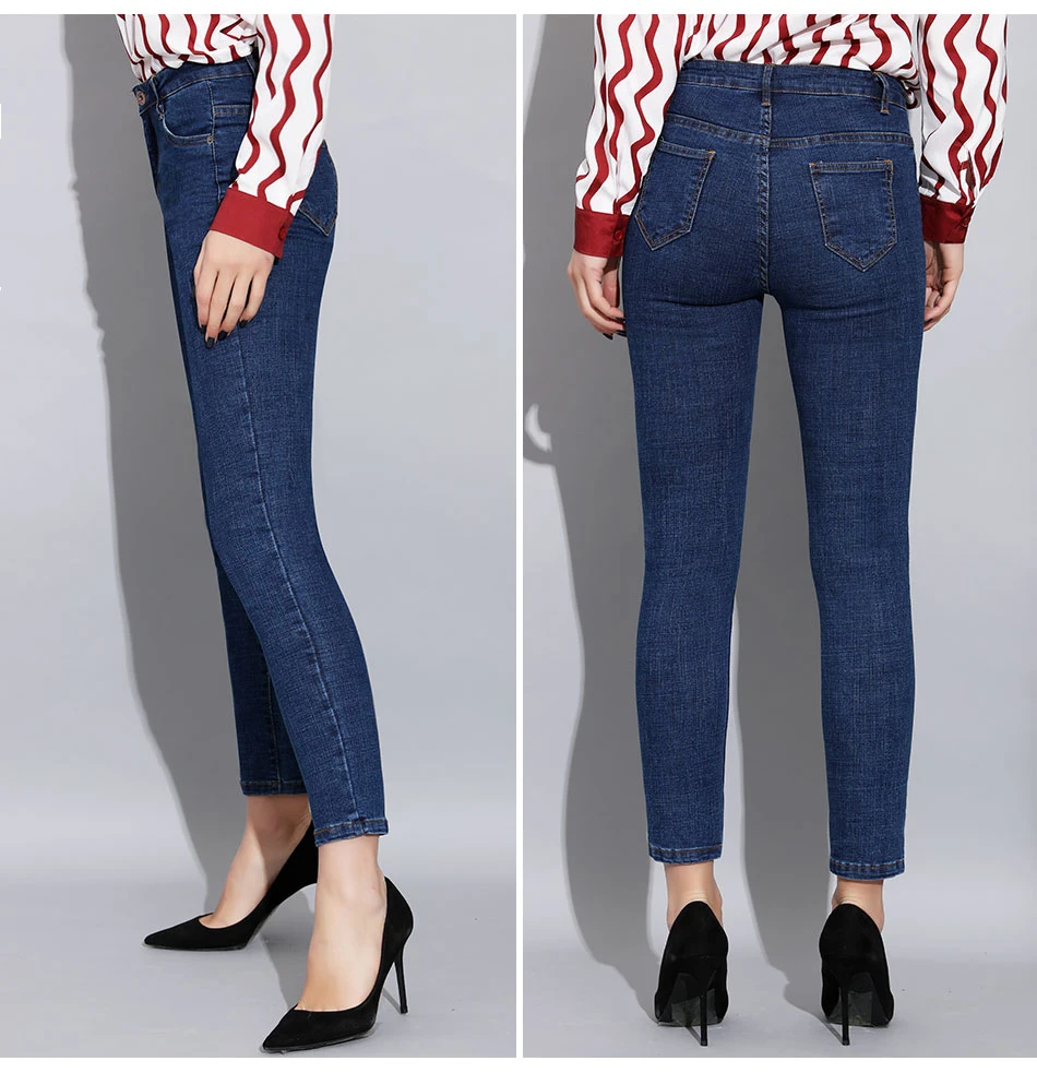 Garemay, Стрейчевые обтягивающие женские джинсы, женские облегающие джинсы с высокой талией, джинсовые узкие брюки, синие джинсы для женщин, весна