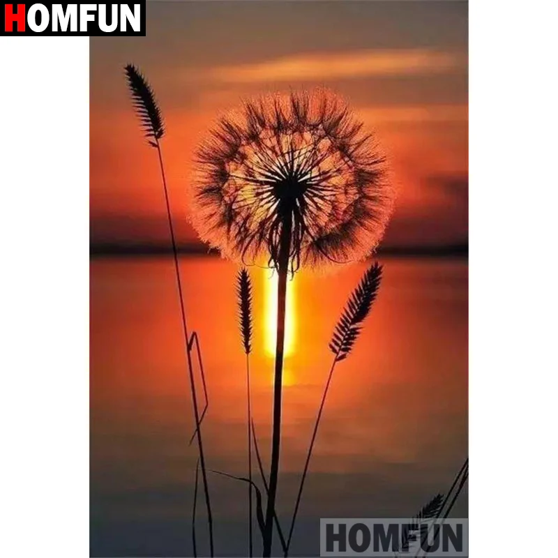 

HOMFUN Full Square/Round Drill 5D DIY Diamond Painting "Sunset scenery" 3D Diamond Embroidery Cross Stitch Home Decor A21343