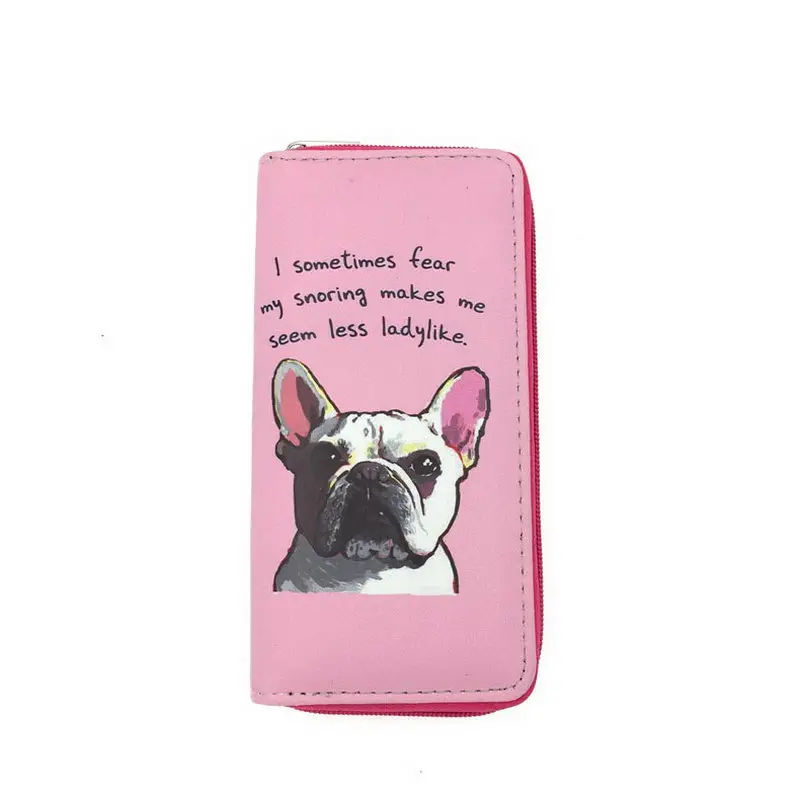 KANDRA милые длинные кошельки Bulldog Женские Бутик из искусственной кожи для домашнего животного кошельки телефон сумка держатель карт дропшиппинг - Цвет: W276 Style1
