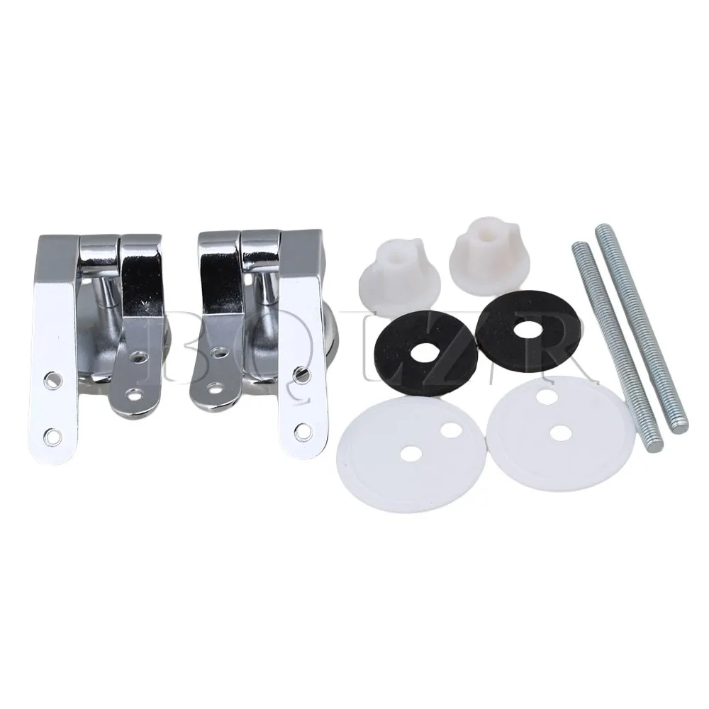 BQLZR Chrome Pair Replacement Toilet Seat Hinge Toilet Mountings