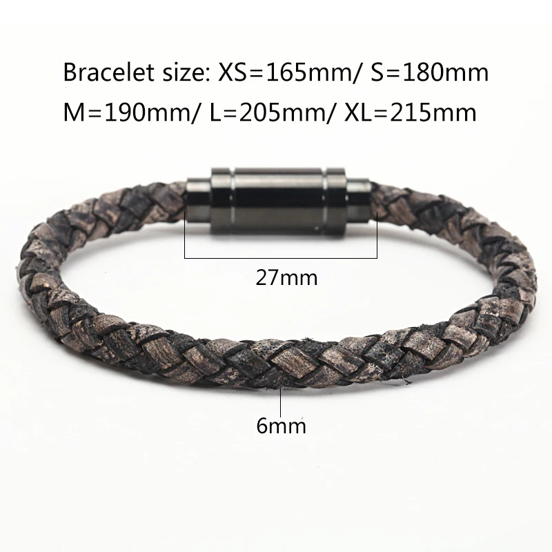 Mcllroy magnetic leather bangle men woven leather gentleman bracelet personalized mens braided bracelet gifts for men bileklik