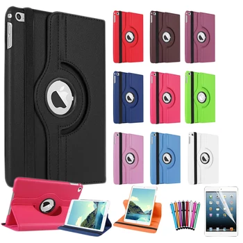 

For Apple iPad Mini 4 Cover Case 360 Rotating Smart Cover for Mini iPad PU Leather Protect Case w/Screen Protector+Stylus Pen