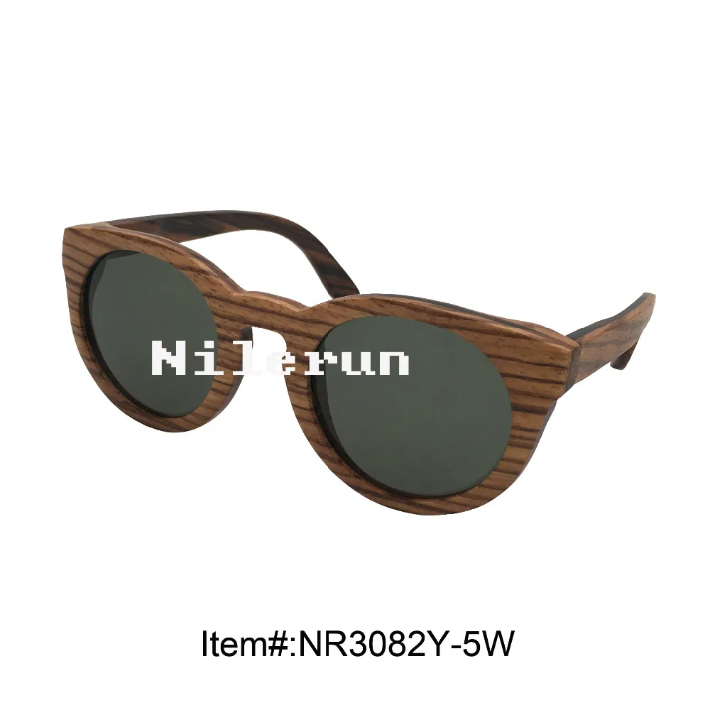 

unisex round zebra wood eyewear sunglasses