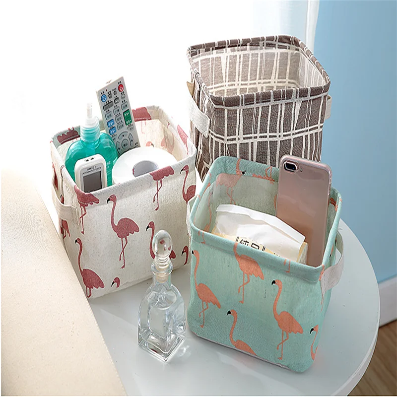Flamingos Fabric Storage Basket Birthday Party Wedding Decorations