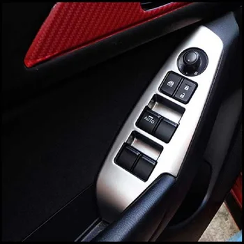 

ABS For MAZDA 3 AXELA 2017 Door Window Lift Switch Button Panel Frame Cover Trim sticker 4pcs LHD accessories car styling