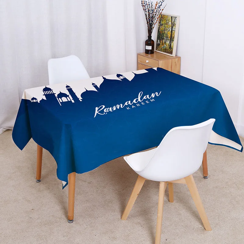 Religious Supplies Islamic Muslim Mosque Waterproof Tablecloth Ramadan Eid Festival Printed Home Kitchens Decoration Table cloth - Image 3