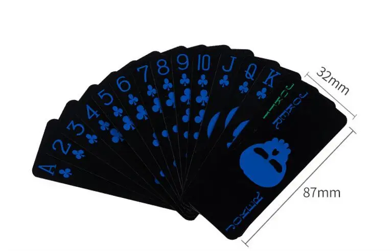 Playing Cards Plastic Playing Cards Black Luminous Fluorescent Poker Cards Skull Playing Card Glow In The Dark Bar Party KTV Night Luminous Special Poker GYH
