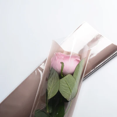 50 шт. тонкий матовый одиночный цветок мешок цветы обертывающий материал роза opp прозрачный треугольный мешок - Цвет: 8