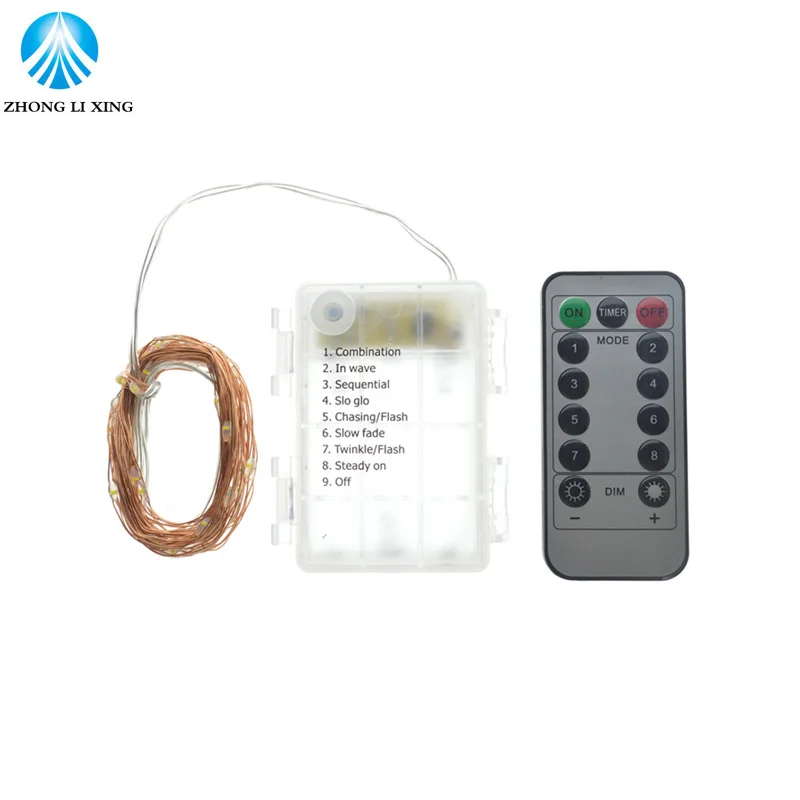 

10M LED battery operate Fairy led String light Copper wire micro vane lamp w/remote controller Christmas Wedding party Bar Decor