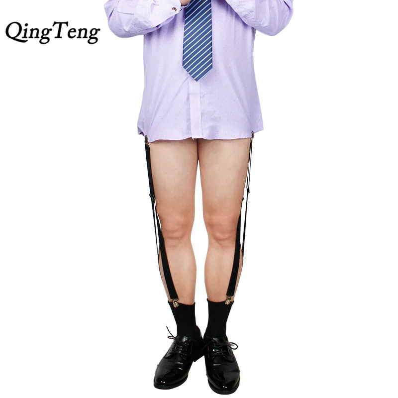 High Quality Mens Shirt Stays Double Suspender Brand Braces For Shirts